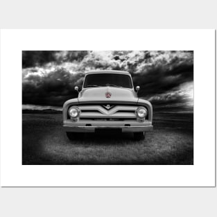 ford f100, front black and white Posters and Art